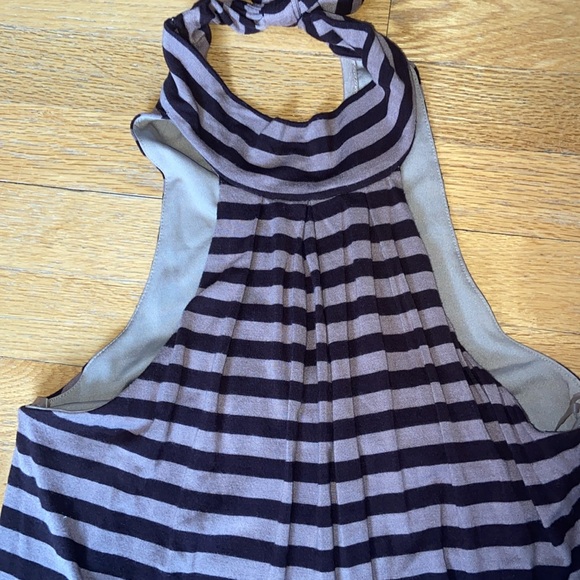 Brown Striped High-Neck Top - Picture 8 of 9